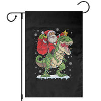 Funny Dinosaur Christmas Santa Claus Riding Dino Garden Flag - Wonder Print Shop