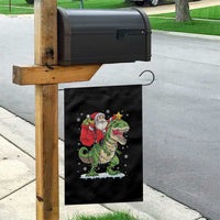 Funny Dinosaur Christmas Santa Claus Riding Dino Garden Flag - Wonder Print Shop