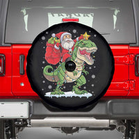 Funny Dinosaur Christmas Santa Claus Riding Dino Spare Tire Cover - Wonder Print Shop