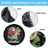 Funny Dinosaur Christmas Santa Claus Riding Dino Spare Tire Cover - Wonder Print Shop