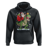 Funny Dinosaur Christmas Santa Claus Riding Dino Hoodie - Wonder Print Shop