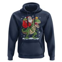 Funny Dinosaur Christmas Santa Claus Riding Dino Hoodie - Wonder Print Shop