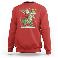 Funny Dinosaur Christmas Santa Claus Riding Dino Sweatshirt - Wonder Print Shop