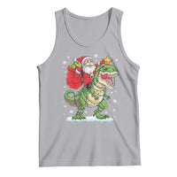 Funny Dinosaur Christmas Santa Claus Riding Dino Tank Top - Wonder Print Shop