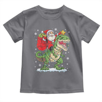 Funny Dinosaur Christmas Santa Claus Riding Dino Toddler T Shirt - Wonder Print Shop