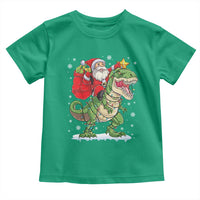Funny Dinosaur Christmas Santa Claus Riding Dino Toddler T Shirt - Wonder Print Shop