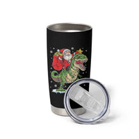 Funny Dinosaur Christmas Santa Claus Riding Dino Tumbler Cup - Wonder Print Shop