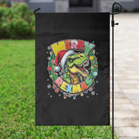 Funny Christmas Dinosaur Garden Flag Merry Rexmas Dino Xmas Wreath - Wonder Print Shop