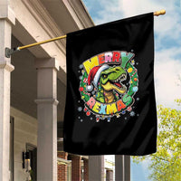 Funny Christmas Dinosaur Garden Flag Merry Rexmas Dino Xmas Wreath - Wonder Print Shop