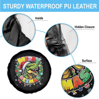 Funny Christmas Dinosaur Spare Tire Cover Merry Rexmas Dino Xmas Wreath - Wonder Print Shop