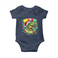 Funny Christmas Dinosaur Baby Onesie Merry Rexmas Dino Xmas Wreath - Wonder Print Shop