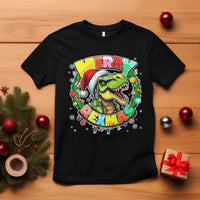 Funny Christmas Dinosaur T Shirt Merry Rexmas Dino Xmas Wreath - Wonder Print Shop