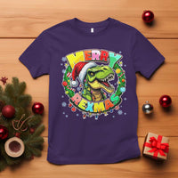 Funny Christmas Dinosaur T Shirt Merry Rexmas Dino Xmas Wreath - Wonder Print Shop