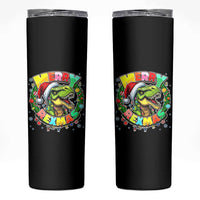 Funny Christmas Dinosaur Skinny Tumbler Merry Rexmas Dino Xmas Wreath - Wonder Print Shop