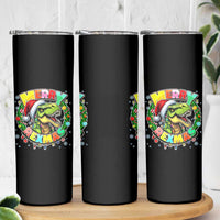 Funny Christmas Dinosaur Skinny Tumbler Merry Rexmas Dino Xmas Wreath - Wonder Print Shop