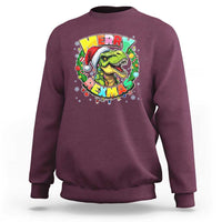 Funny Christmas Dinosaur Sweatshirt Merry Rexmas Dino Xmas Wreath - Wonder Print Shop