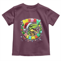Funny Christmas Dinosaur Toddler T Shirt Merry Rexmas Dino Xmas Wreath - Wonder Print Shop