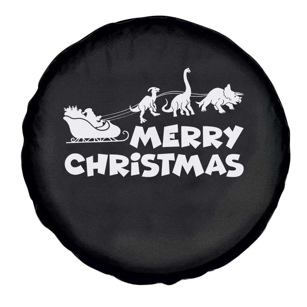 Funny Xmas Dinosaur Spare Tire Cover Merry Christmas Dino Santa's Sleigh - Wonder Print Shop