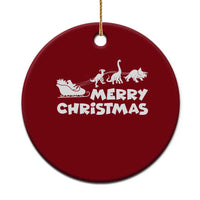 Funny Xmas Dinosaur Ceramic Ornament Merry Christmas Dino Santa's Sleigh - Wonder Print Shop