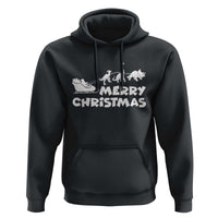 Funny Xmas Dinosaur Hoodie Merry Christmas Dino Santa's Sleigh - Wonder Print Shop
