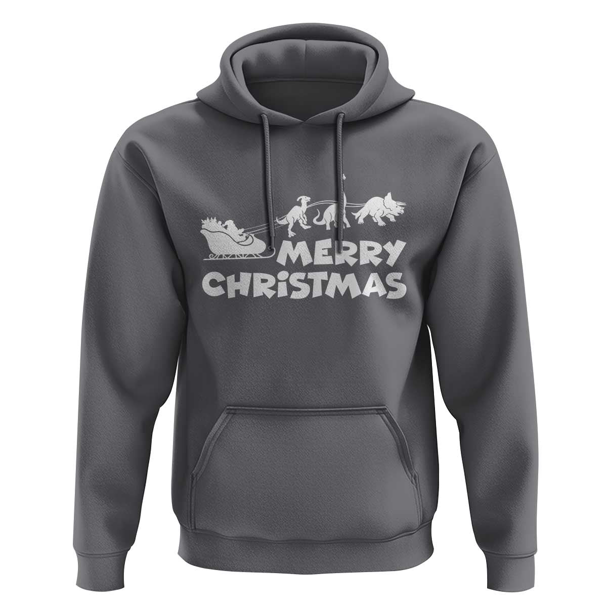 Funny Xmas Dinosaur Hoodie Merry Christmas Dino Santa's Sleigh - Wonder Print Shop
