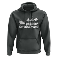 Funny Xmas Dinosaur Hoodie Merry Christmas Dino Santa's Sleigh - Wonder Print Shop