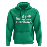 Funny Xmas Dinosaur Hoodie Merry Christmas Dino Santa's Sleigh - Wonder Print Shop