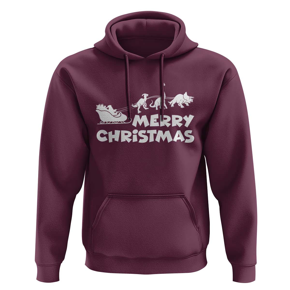 Funny Xmas Dinosaur Hoodie Merry Christmas Dino Santa's Sleigh - Wonder Print Shop