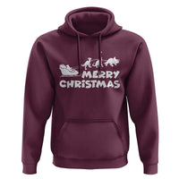 Funny Xmas Dinosaur Hoodie Merry Christmas Dino Santa's Sleigh - Wonder Print Shop