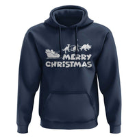 Funny Xmas Dinosaur Hoodie Merry Christmas Dino Santa's Sleigh - Wonder Print Shop