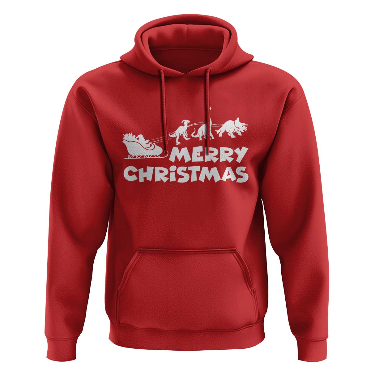 Funny Xmas Dinosaur Hoodie Merry Christmas Dino Santa's Sleigh - Wonder Print Shop