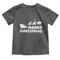 Funny Xmas Dinosaur Toddler T Shirt Merry Christmas Dino Santa's Sleigh - Wonder Print Shop