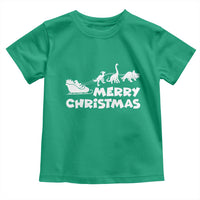 Funny Xmas Dinosaur Toddler T Shirt Merry Christmas Dino Santa's Sleigh - Wonder Print Shop