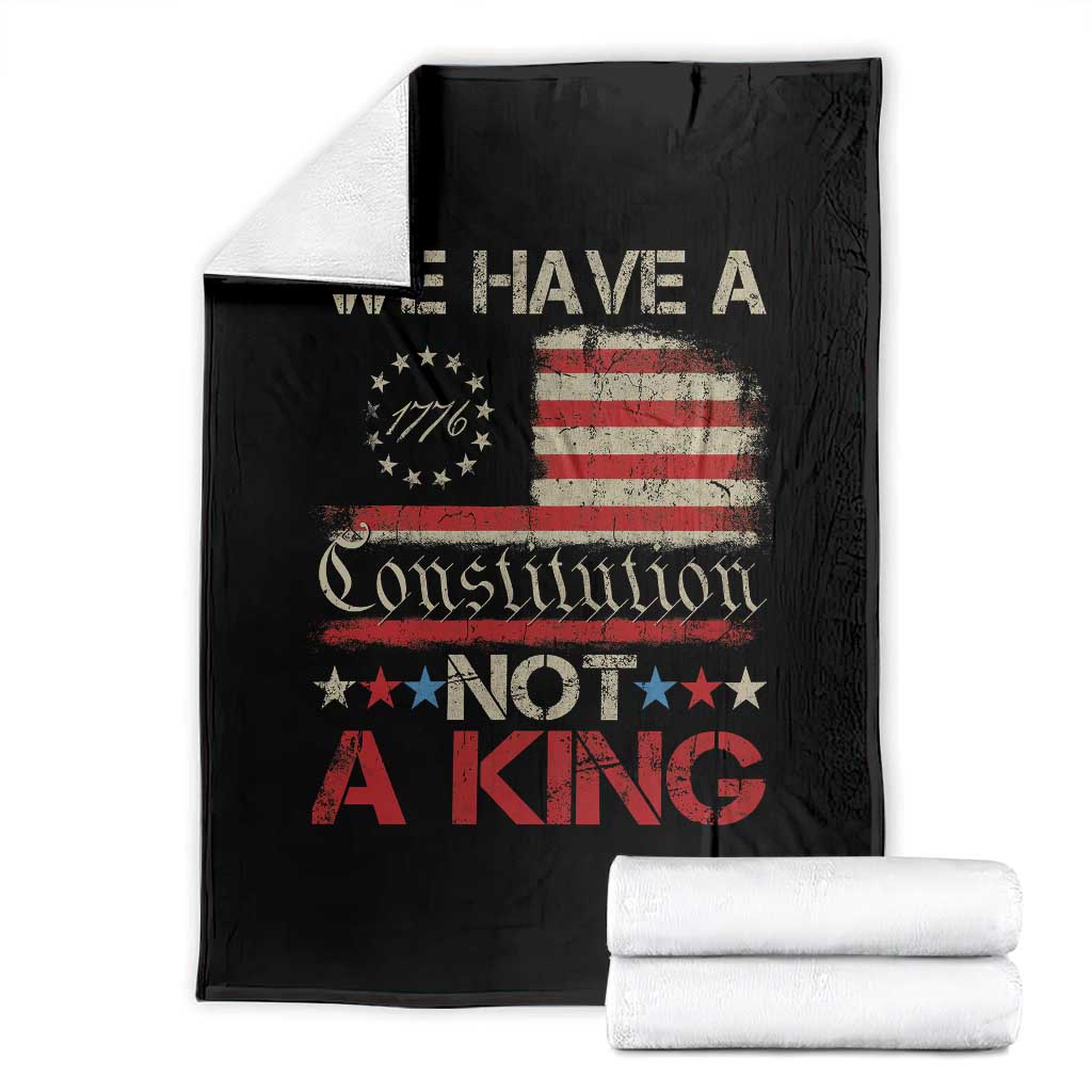 We Have A Constitution Not A King Throw Blanket No Kings in America Betsy Ross Flag - Wonder Print Shop
