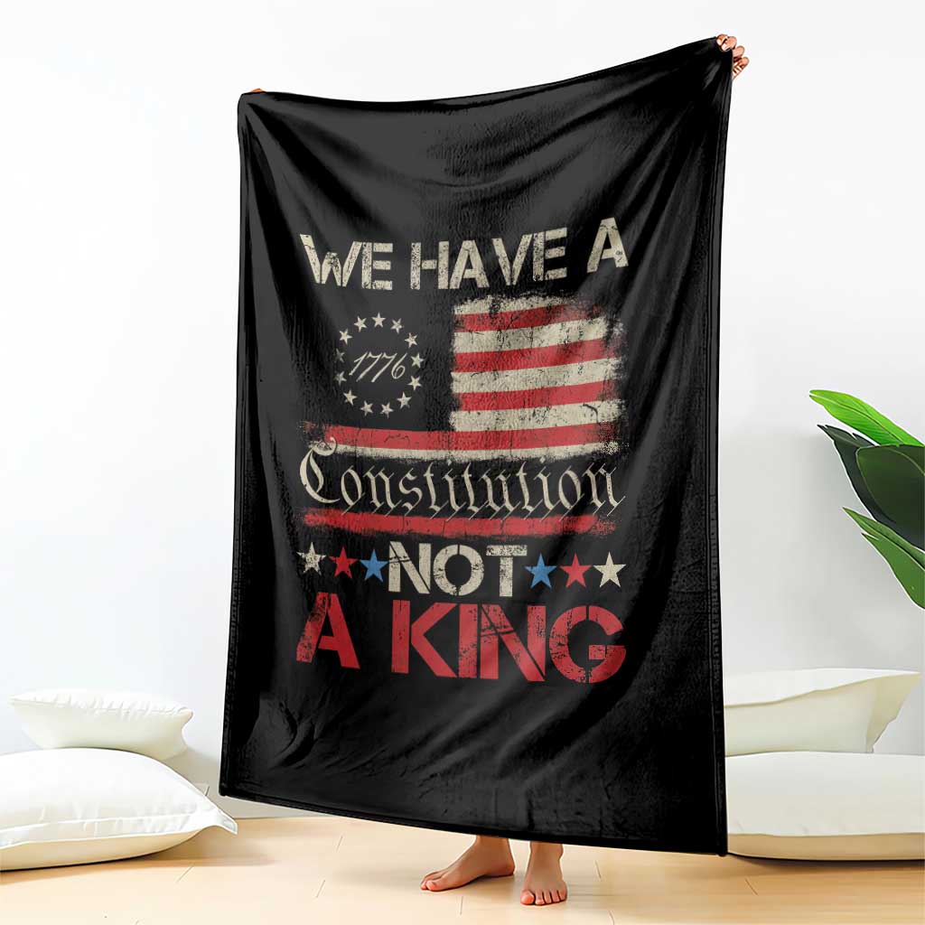 We Have A Constitution Not A King Throw Blanket No Kings in America Betsy Ross Flag - Wonder Print Shop