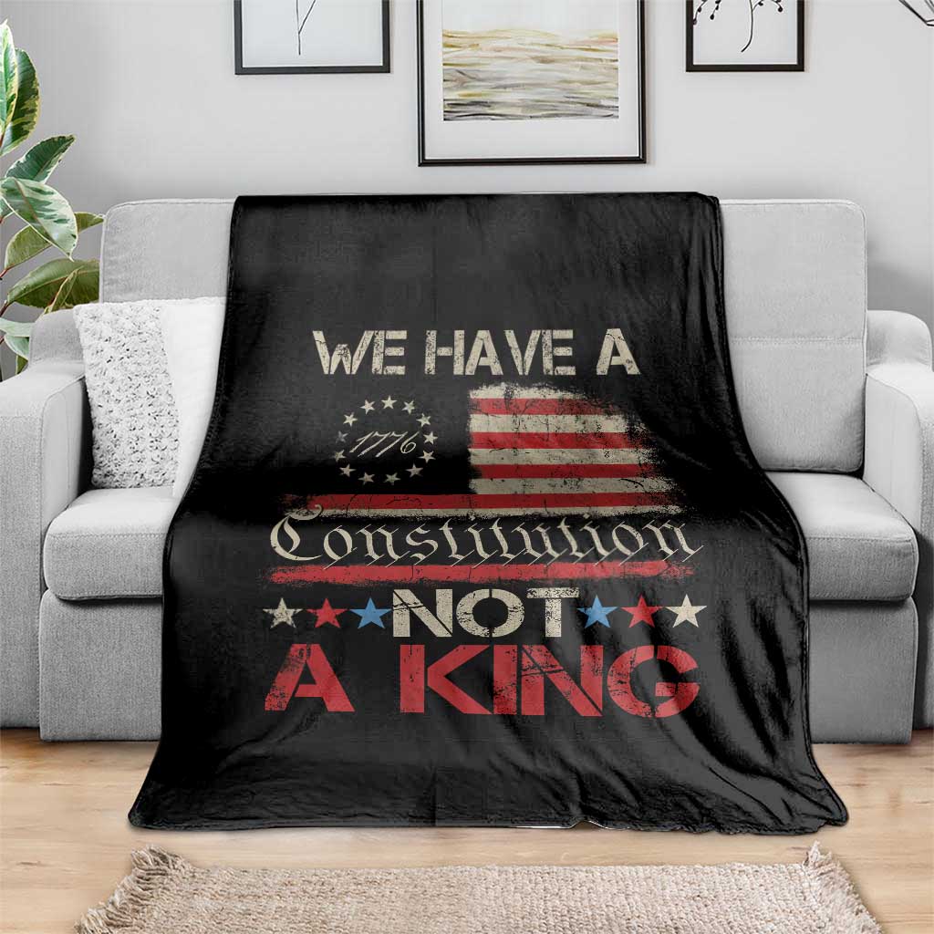 We Have A Constitution Not A King Throw Blanket No Kings in America Betsy Ross Flag - Wonder Print Shop