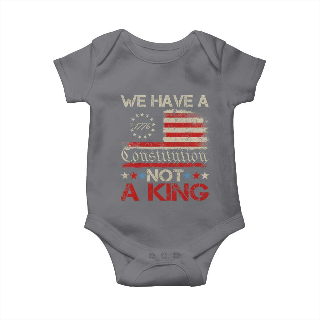 We Have A Constitution Not A King Baby Onesie No Kings in America Betsy Ross Flag - Wonder Print Shop