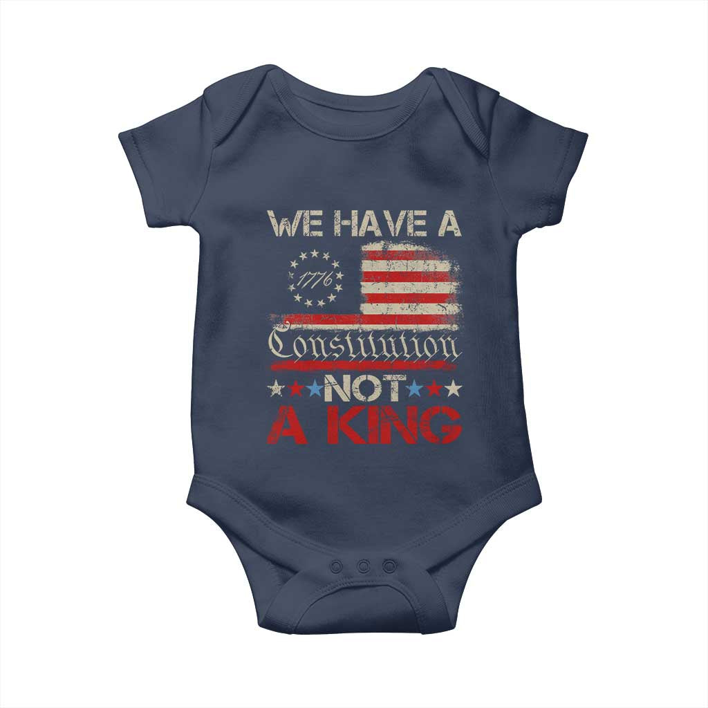 We Have A Constitution Not A King Baby Onesie No Kings in America Betsy Ross Flag - Wonder Print Shop