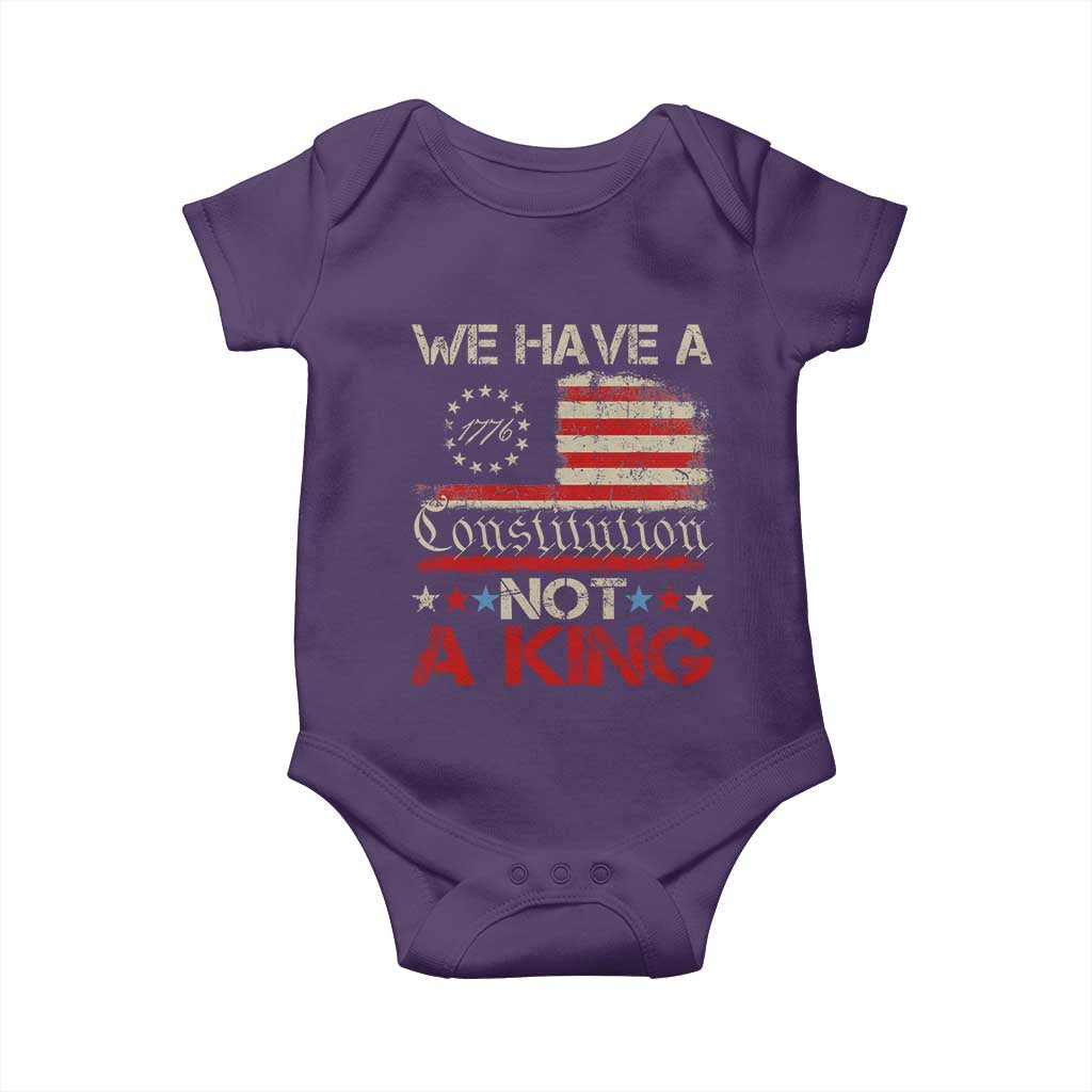 We Have A Constitution Not A King Baby Onesie No Kings in America Betsy Ross Flag - Wonder Print Shop