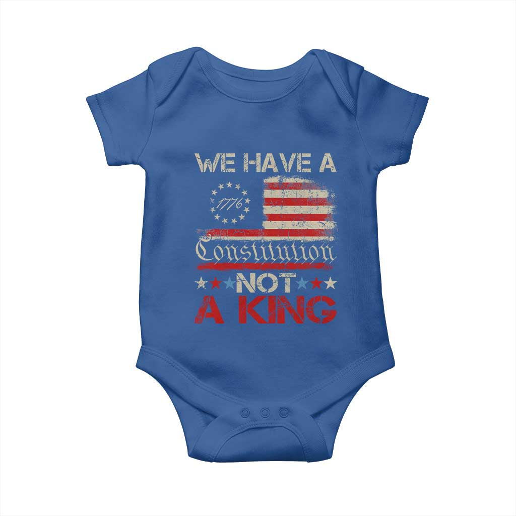 We Have A Constitution Not A King Baby Onesie No Kings in America Betsy Ross Flag - Wonder Print Shop