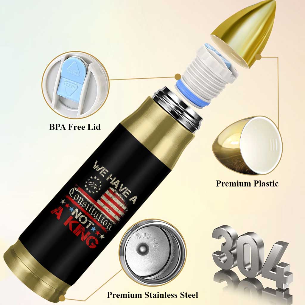 We Have A Constitution Not A King Bullet Tumbler No Kings in America Betsy Ross Flag - Wonder Print Shop