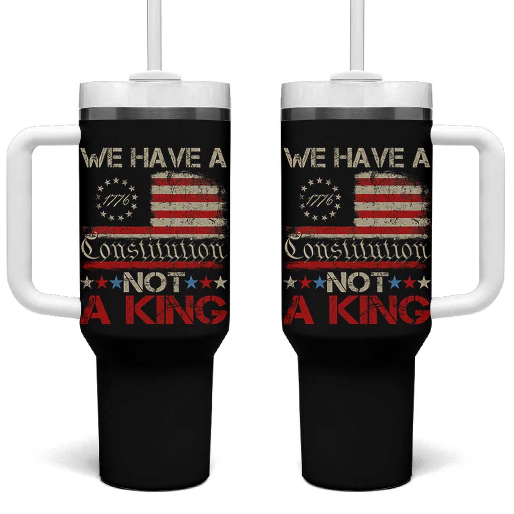 We Have A Constitution Not A King Tumbler With Handle No Kings in America Betsy Ross Flag - Wonder Print Shop
