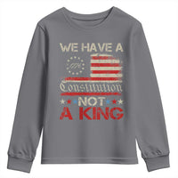 We Have A Constitution Not A King Youth Sweatshirt No Kings in America Betsy Ross Flag - Wonder Print Shop
