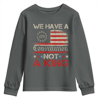 We Have A Constitution Not A King Youth Sweatshirt No Kings in America Betsy Ross Flag - Wonder Print Shop
