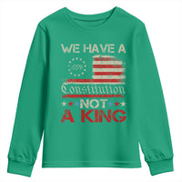 We Have A Constitution Not A King Youth Sweatshirt No Kings in America Betsy Ross Flag - Wonder Print Shop