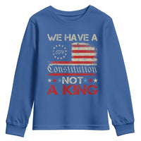We Have A Constitution Not A King Youth Sweatshirt No Kings in America Betsy Ross Flag - Wonder Print Shop