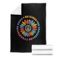 No Kings No Fascists No Tyrants No Nazis Throw Blanket Peace Floral Sunflower - Wonder Print Shop
