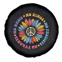 No Kings No Fascists No Tyrants No Nazis Spare Tire Cover Peace Floral Sunflower - Wonder Print Shop
