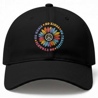 No Kings No Fascists No Tyrants No Nazis Baseball Cap Peace Floral Sunflower
