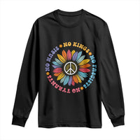 No Kings No Fascists No Tyrants No Nazis Long Sleeve Shirt Peace Floral Sunflower - Wonder Print Shop